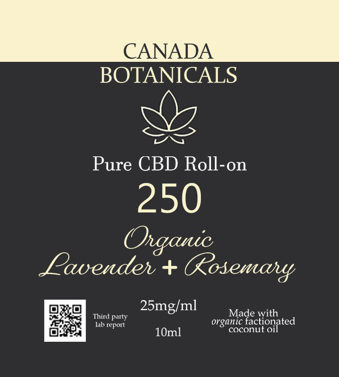 Pure CBD Roll-on Topical 250mg Organic Lavender & Rosemary